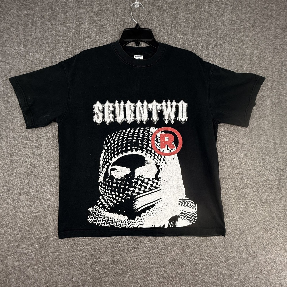 Artiemaster T-Shirt Mens L Black SEVENTWO Streetwear Graphic Oversized Boxy